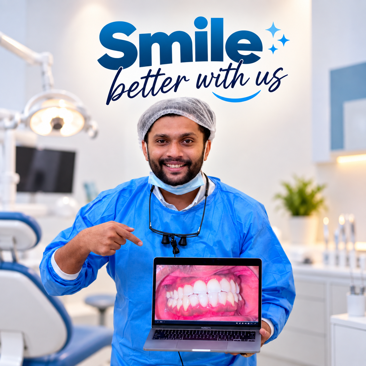 Dr. Salsabeel C P, dentist in Tirur, treating a patient at Dr. CP'S Dental Care